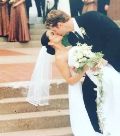 Danielle Kirlin and Ryan McPartlin on their wedding day